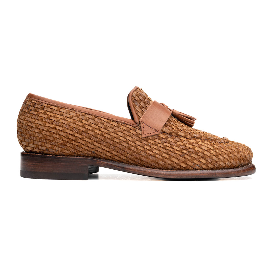 Zapato Loafer en piel tipo petatillo gamuza cafe | AC105