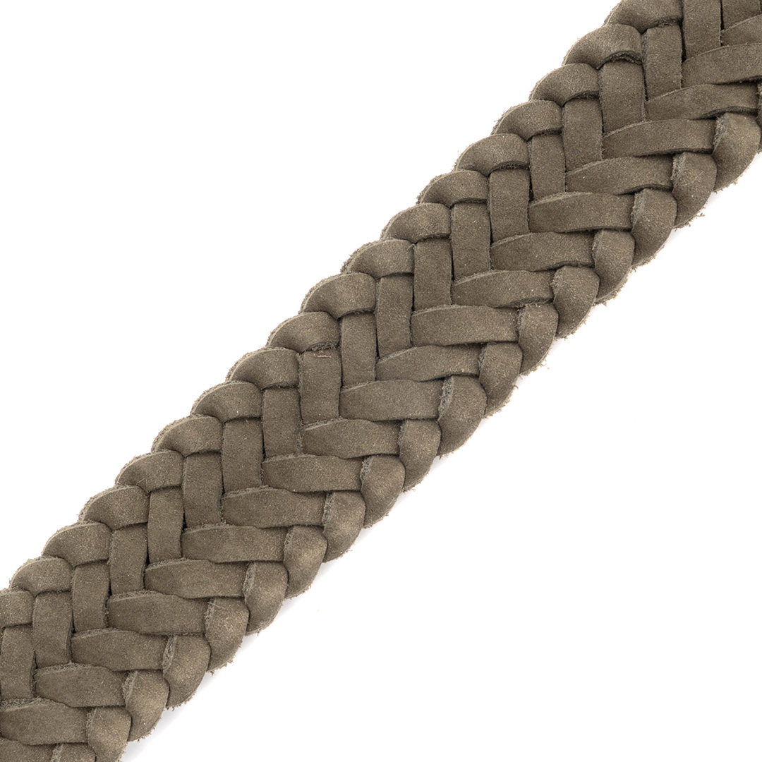 Cinturon trenzado en piel nobuck verde olivo | CT018 - Imagen 3
