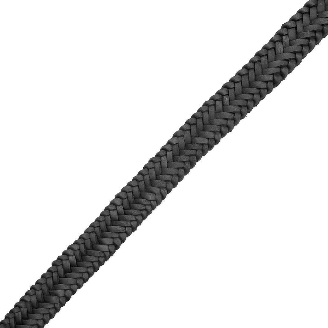 Cinturon trenzado en piel nobuck negro | CT019 - Imagen 6