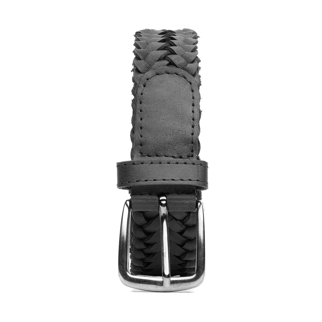 Cinturon trenzado en piel nobuck negro | CT019 - Imagen 5