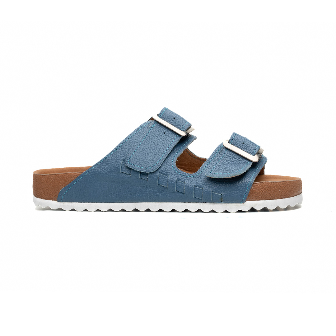 Sandalia Maya en piel tipo floter azul cielo | SH024