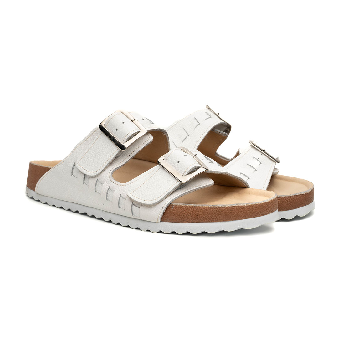 Sandalia Maya en piel blanca floter | SH026 - Imagen 2