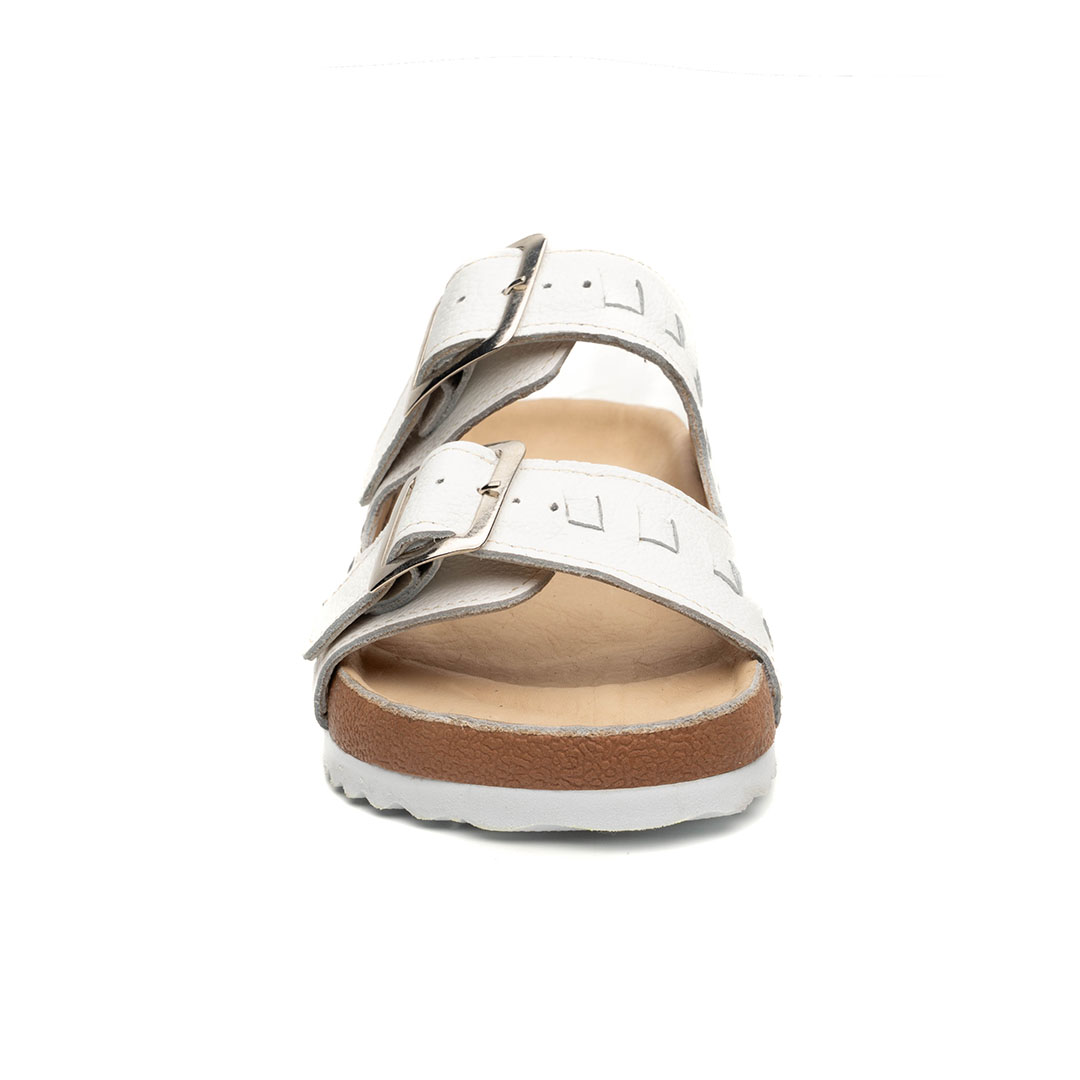 Sandalia Maya en piel blanca floter | SH026 - Imagen 4