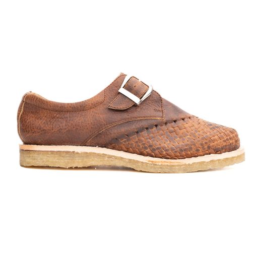 Huarache Mestizo en piel padock color café | MZ100