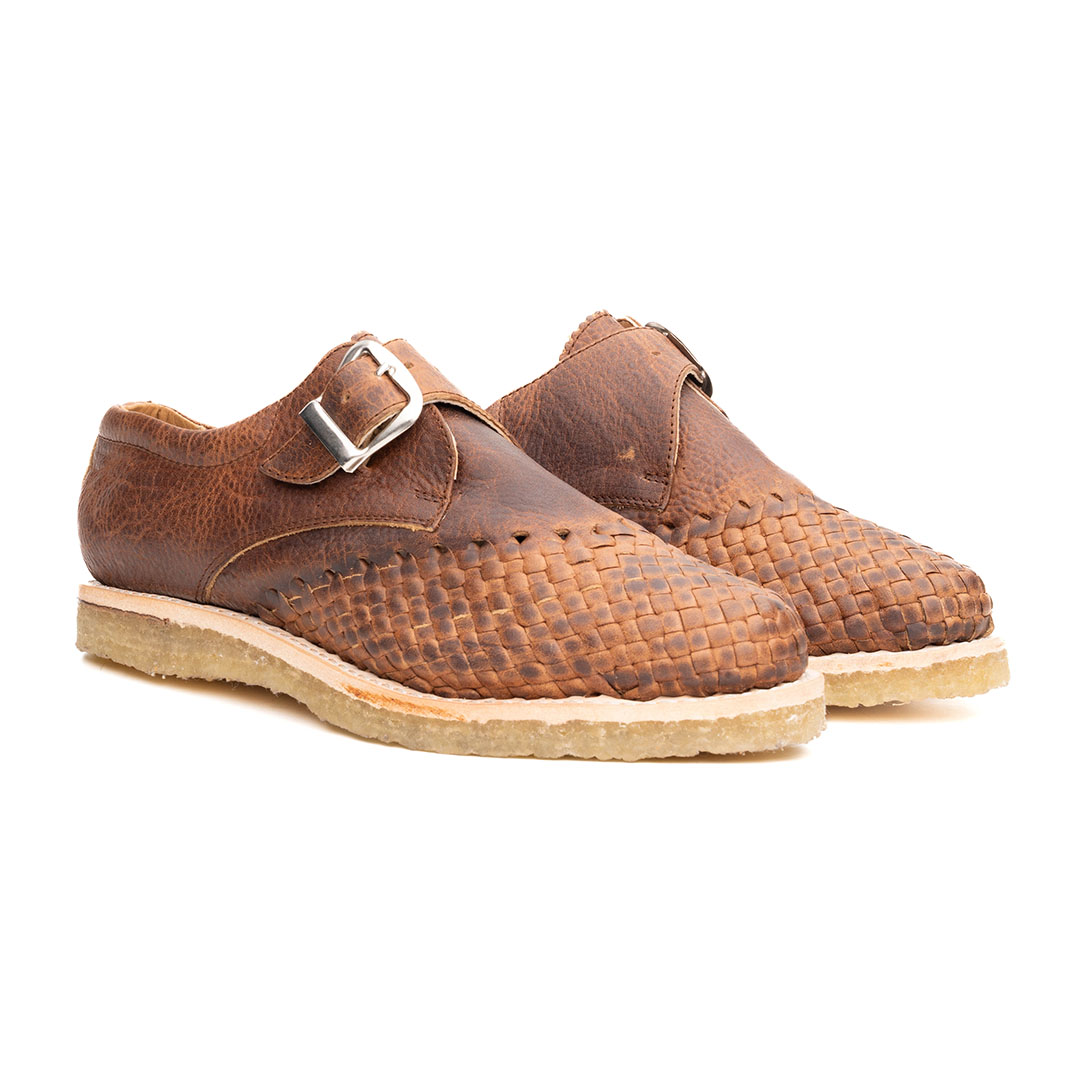 Huarache Mestizo en piel padock color café | MZ100 - Imagen 2