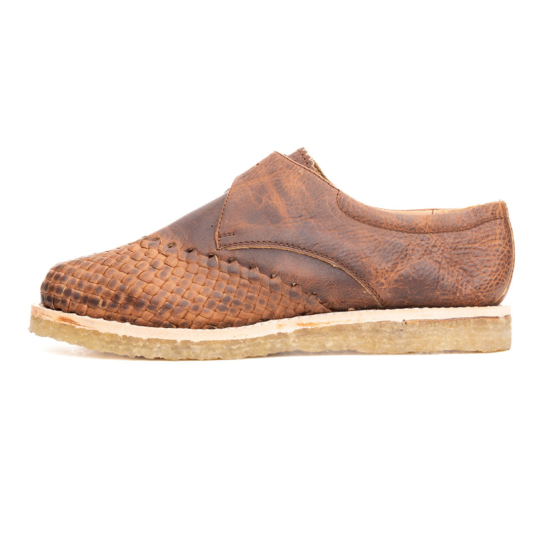 Huarache Mestizo en piel padock color café | MZ100 - Imagen 3
