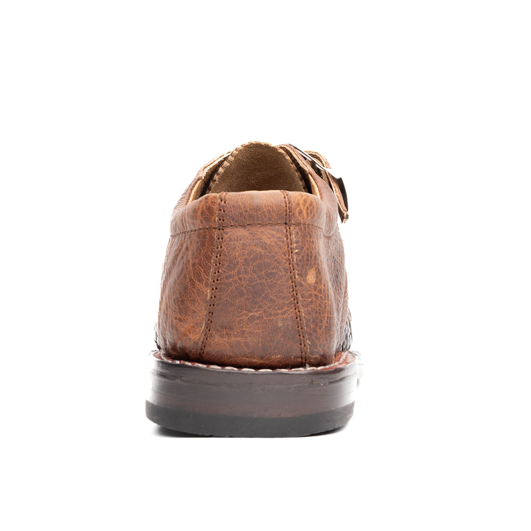 Huarache Mestizo en piel padock color café | MZ101 - Imagen 6