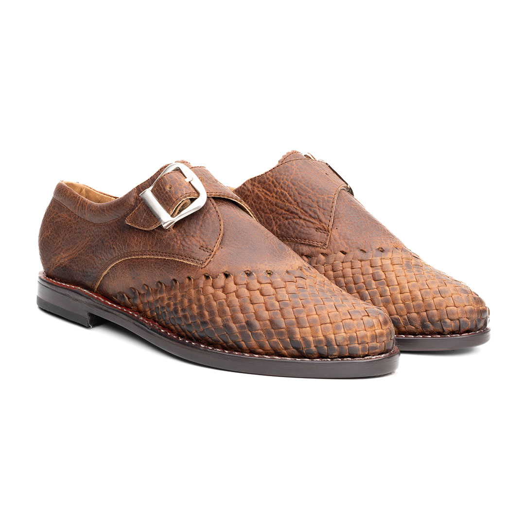 Huarache Mestizo en piel padock color café | MZ101 - Imagen 2