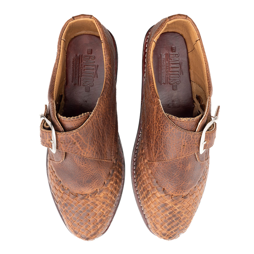 Huarache Mestizo en piel padock color café | MZ101 - Imagen 4