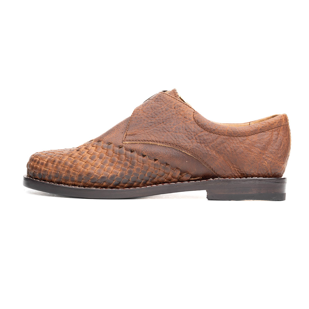 Huarache Mestizo en piel padock color café | MZ101 - Imagen 3