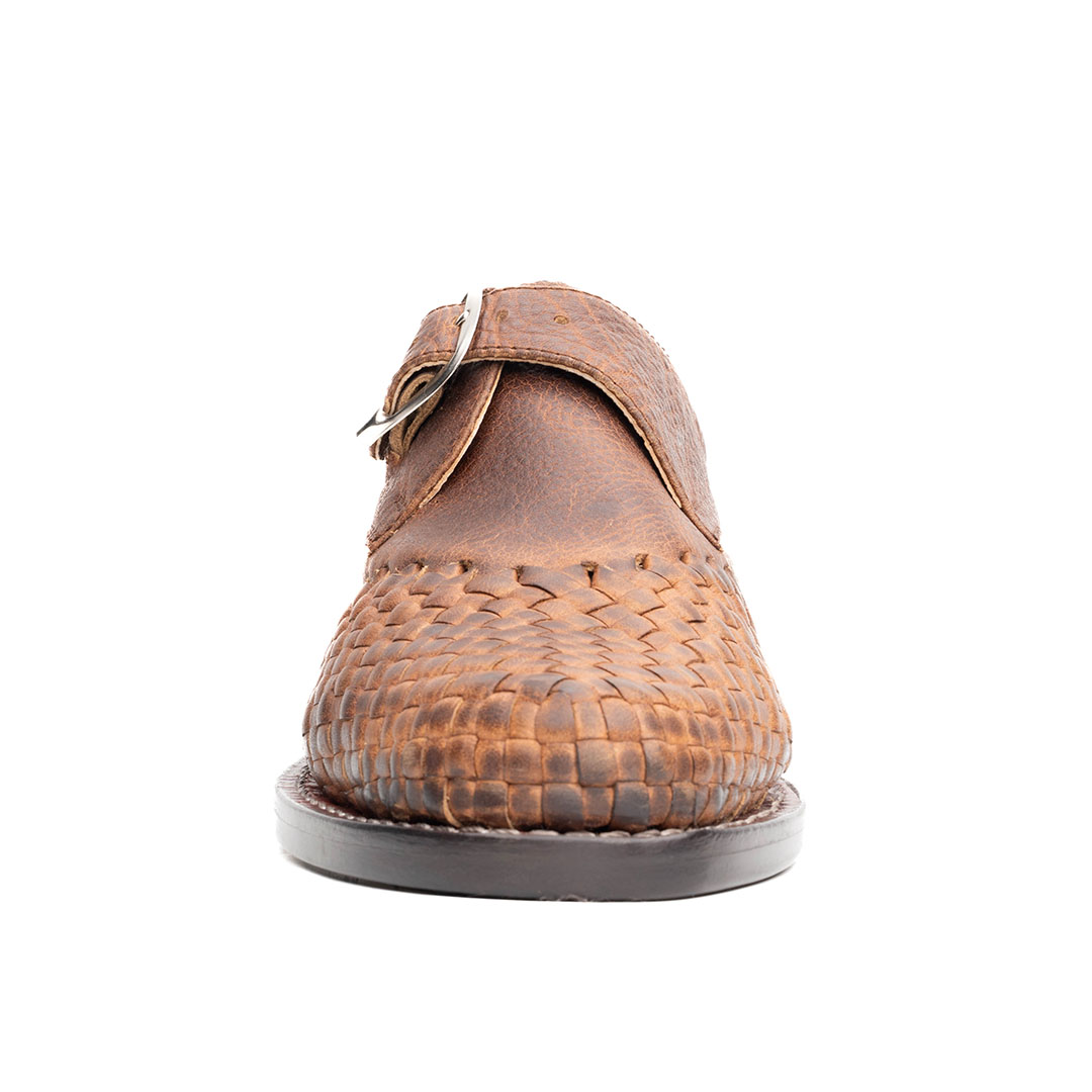 Huarache Mestizo en piel padock color café | MZ101 - Imagen 7