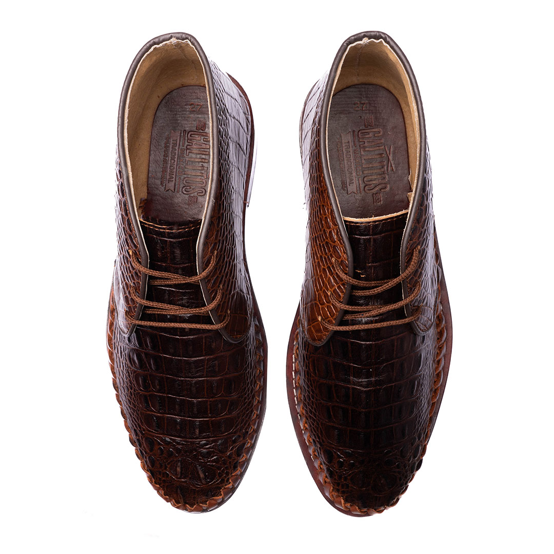 Huarache botin Jalisco en piel grabada coco y suela en cuero | AC107 - Imagen 6