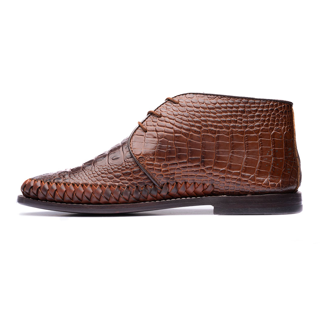 Huarache botin Jalisco en piel grabada coco y suela en cuero | AC107 - Imagen 3