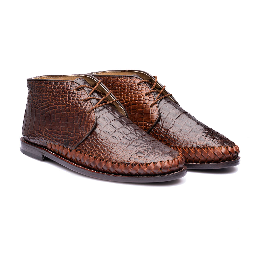 Huarache botin Jalisco en piel grabada coco y suela en cuero | AC107 - Imagen 2