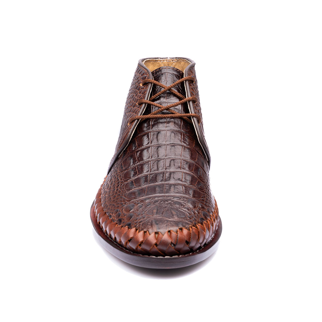 Huarache botin Jalisco en piel grabada coco y suela en cuero | AC107 - Imagen 4
