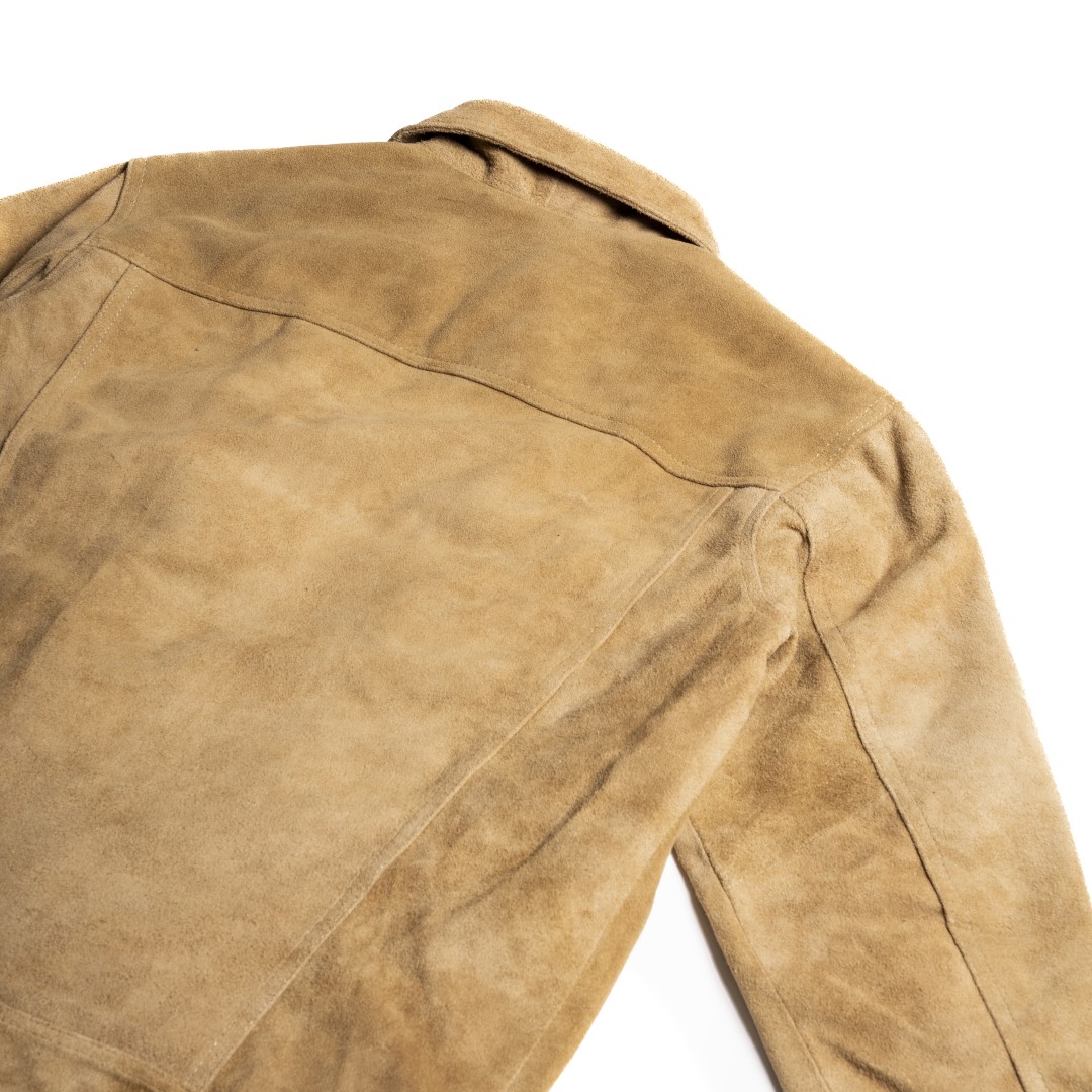 Chaqueta en piel tipo gamuza color arena | SC007 - Imagen 8