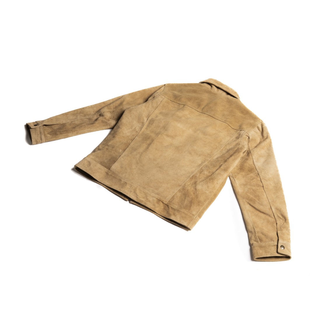 Chaqueta en piel tipo gamuza color arena | SC007 - Imagen 7
