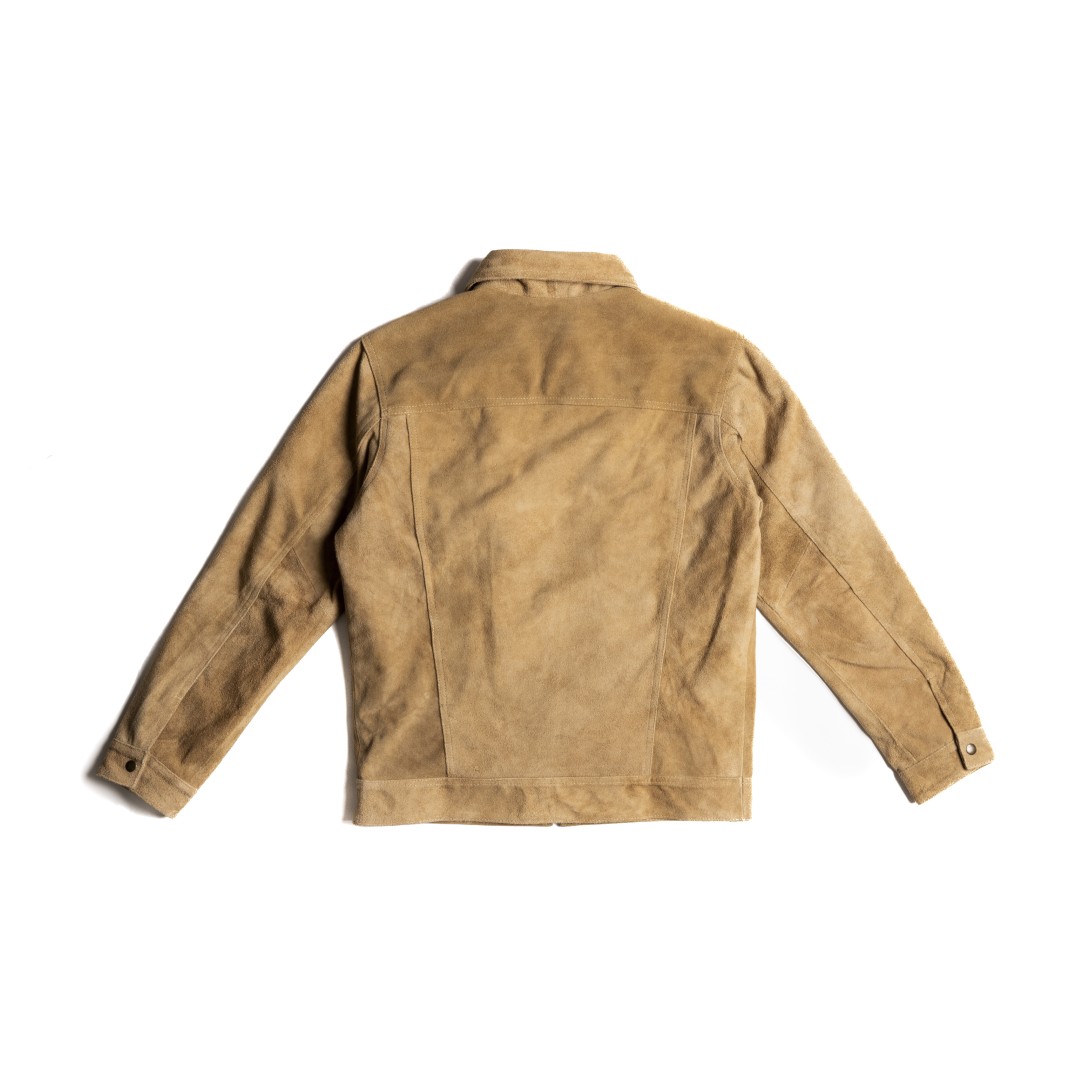 Chaqueta en piel tipo gamuza color arena | SC007 - Imagen 5
