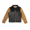 Chaqueta en combinacion pieles colores negro y nuez | SC020